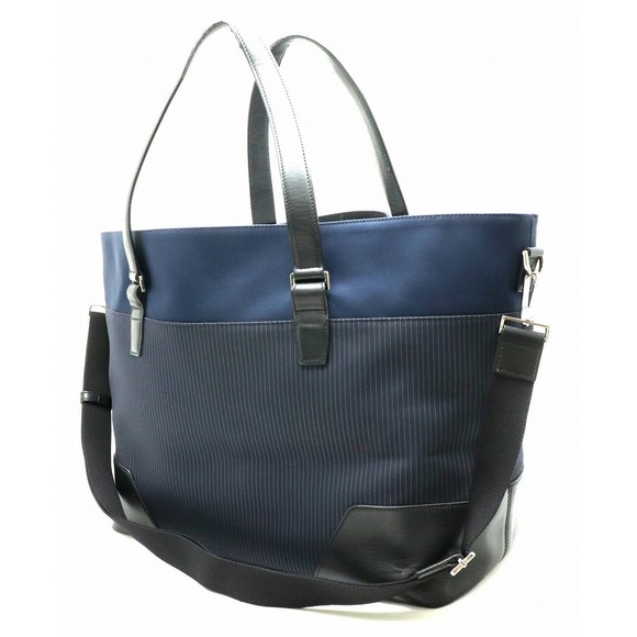 Dior   Leather 2WAY Black Bag Christian Homme Tote Navy - Picture 1 of 9